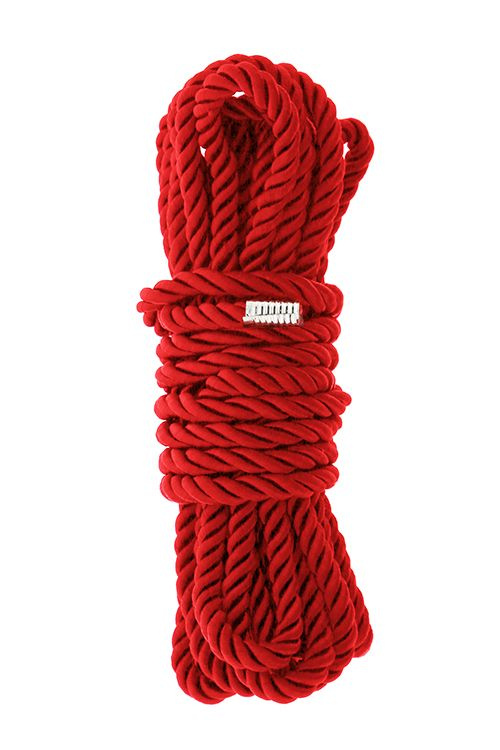 Красная веревка для шибари DELUXE BONDAGE ROPE - 5 м. купить в секс шопе