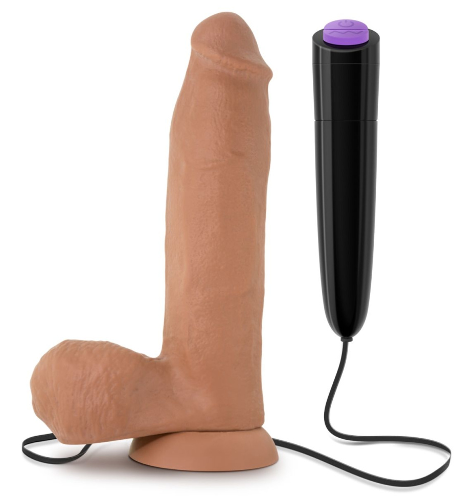 Кофейный вибратор 8 Inch Vibrating Cock - 20,3 см. купить в секс шопе