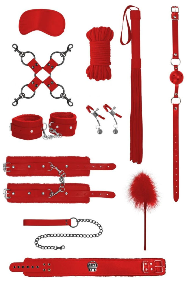 Красный игровой набор БДСМ Intermediate Bondage Kit купить в секс шопе