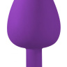 Большая фиолетовая анальная пробка Emotions Cutie Large с прозрачным кристаллом - 10 см. купить в секс шопе