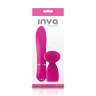 Ярко-розовый вибратор с насадкой-щеточкой для стимуляции клитора INYA Blossom - 17 см. купить в секс шопе