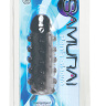 Дымчатая стимулирующая насадка с закрытой головкой SAMURAI PENIS SLEEVE BLACK - 14,5 см. купить в секс шопе