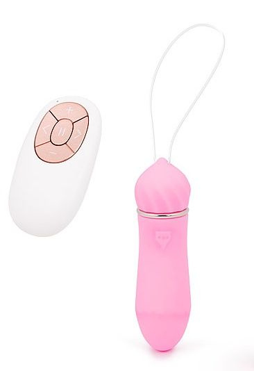 Розовый вибромассажер с 9 режимами вибрации с пультом ДУ - 9 см. купить в секс шопе