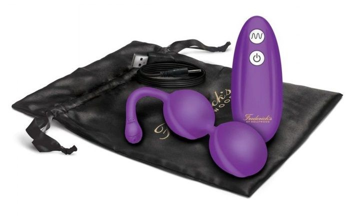 Фиолетовые вагинальные шарики с пультом ДУ купить в секс шопе