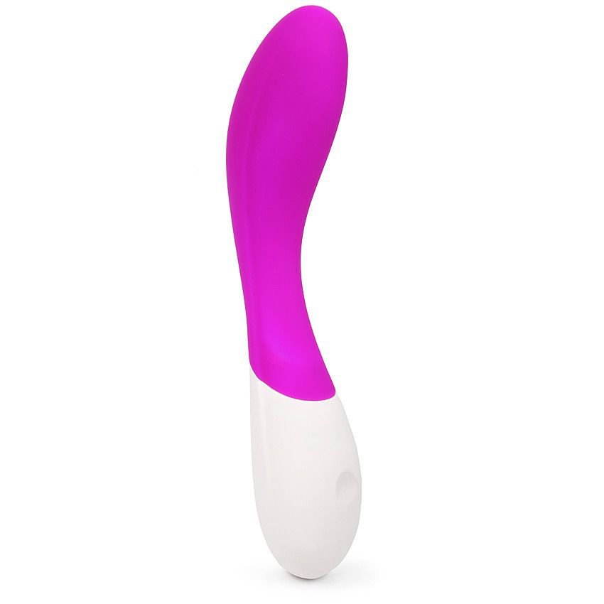 Лиловый вибромассажёр Orgasm с изогнутым стволом - 20 см. купить в секс шопе