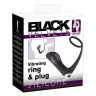 Черное эрекционное кольцо с анальной вибропробкой Vibrating Ring   Plug купить в секс шопе