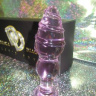 Розовая анальная ёлочка из секла со спиралью в верхней части - 11 см. купить в секс шопе
