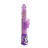 Фиолетовый вибратор-ротатор Amos с клиторальной птичкой - 30 см. купить в секс шопе