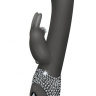 Чёрный вибратор The G-spot Rabbit со стразами на рукояти - 22 см. купить в секс шопе