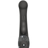 Чёрный вибратор The G-spot Rabbit со стразами на рукояти - 22 см. купить в секс шопе