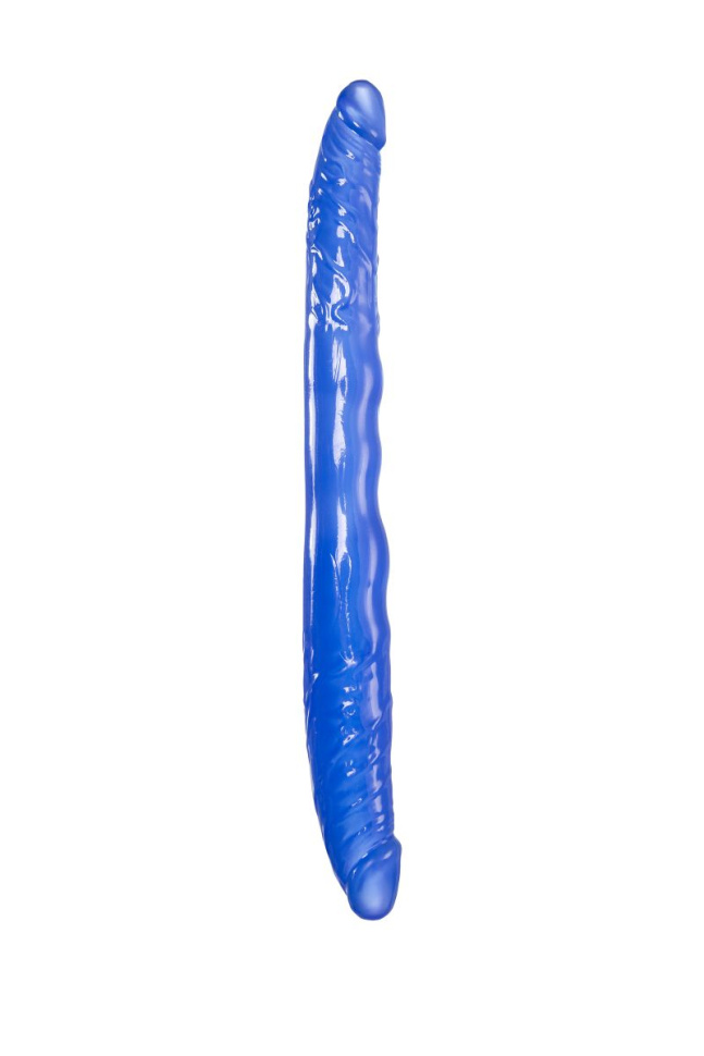 Синий двусторонний фаллоимитатор - 28,5 см. купить в секс шопе