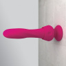 Розовый вибромассажер со сменной присоской Wall Banger Deluxe - 19 см. купить в секс шопе