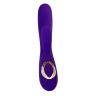 Фиолетовый вибратор Alpha с клиторальным отростком и нагревом - 19 см. купить в секс шопе