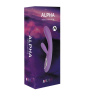 Фиолетовый вибратор Alpha с клиторальным отростком и нагревом - 19 см. купить в секс шопе