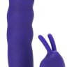 Фиолетовый вибратор Ribbed Dual Stimulator with Rolling Ball - 17 см. купить в секс шопе