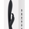 Чёрный вибратор с клиторальным отростком Mila - 22 см. купить в секс шопе