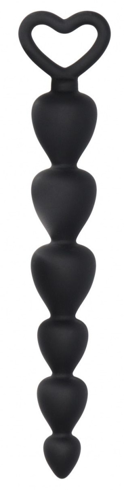 Черная анальная елочка Silicone Anal Beads - 17,5 см. купить в секс шопе