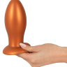 Оранжевая анальная пробка с присоской - 16 см. купить в секс шопе