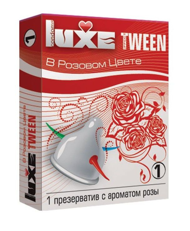 Презерватив Luxe Tween  В розовом цвете  с ароматом розы - 1 шт. купить в секс шопе