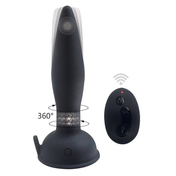Черный анальный вибростимулятор Remote Control Anal Plug - 17,5 см. купить в секс шопе