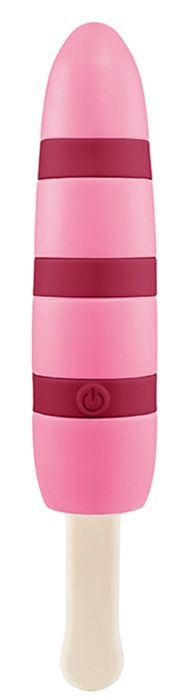 Оригинальный розовый вибромассажер-эскимо - 15,5 см. купить в секс шопе