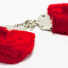 Меховые красные наручники Original Furry Cuffs купить в секс шопе