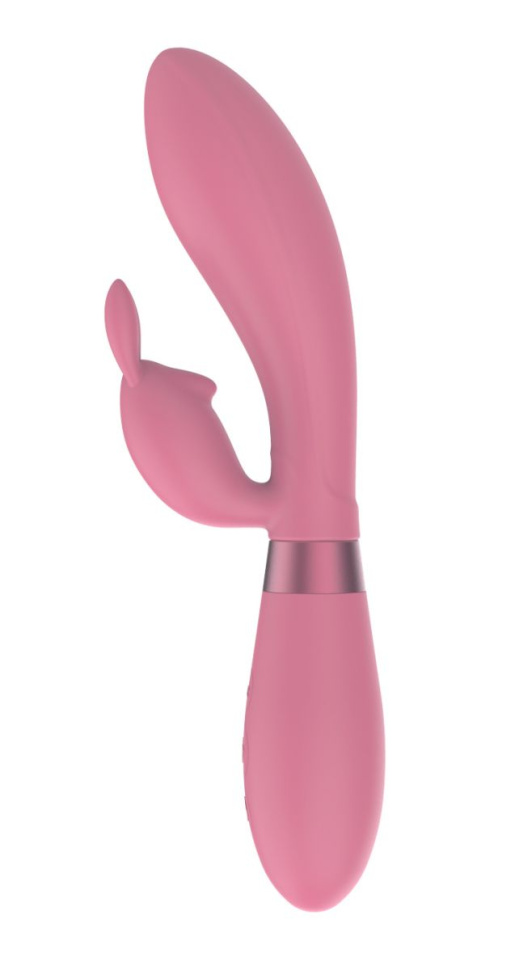 Розовый вибратор-кролик Indeep Theona - 21,5 см. купить в секс шопе