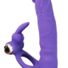 Фиолетовая вибронасадка для двойного проникновения - 15 см. купить в секс шопе