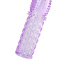 Насадка гелевая фиолетовая с точками, шипами и наплывами - 13,5 см. купить в секс шопе