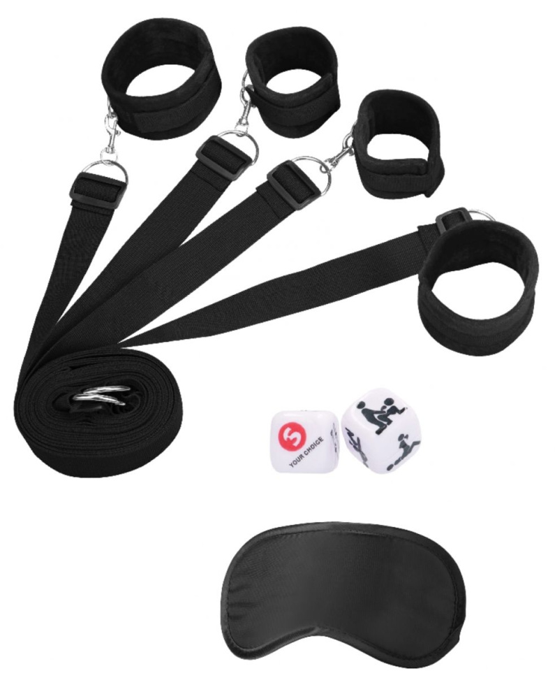 Черный игровой набор БДСМ Under The bed Binding Restraint Kit купить в секс шопе