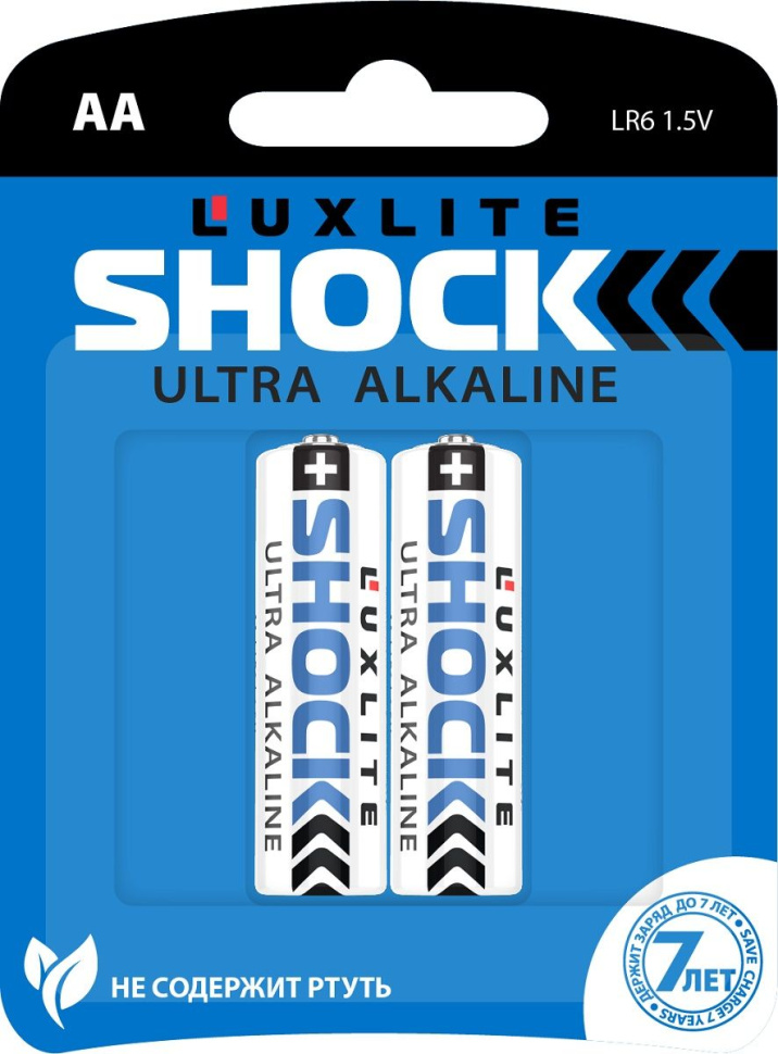 Батарейки Luxlite Shock (BLUE) типа АА - 2 шт. купить в секс шопе