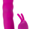 Розовый вибратор Ribbed Dual Stimulator with Rolling Ball - 17 см. купить в секс шопе