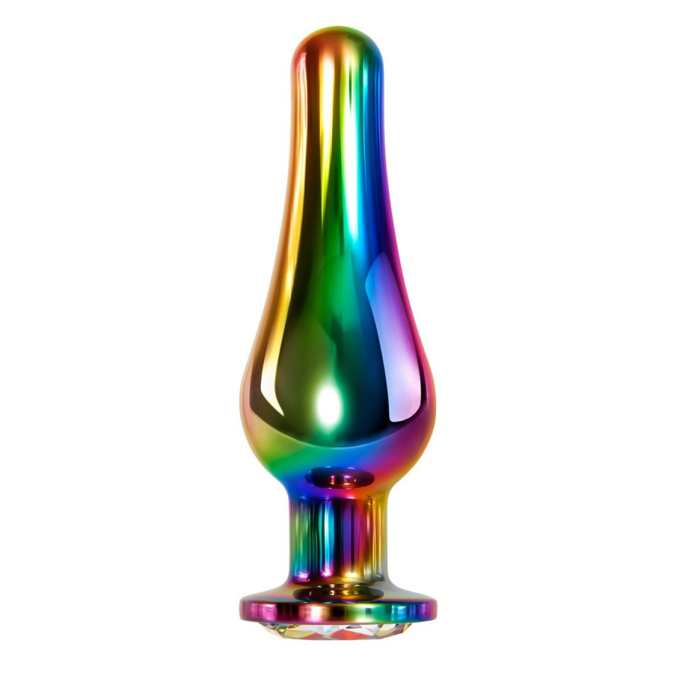 Радужная металлическая пробка Rainbow Metal Plug Large - 12,9 см. купить в секс шопе
