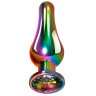 Радужная металлическая пробка Rainbow Metal Plug Large - 12,9 см. купить в секс шопе