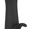 Чёрный вибратор-тюльпан Bendy Tulip с клиторальным лепестком - 16,4 см. купить в секс шопе