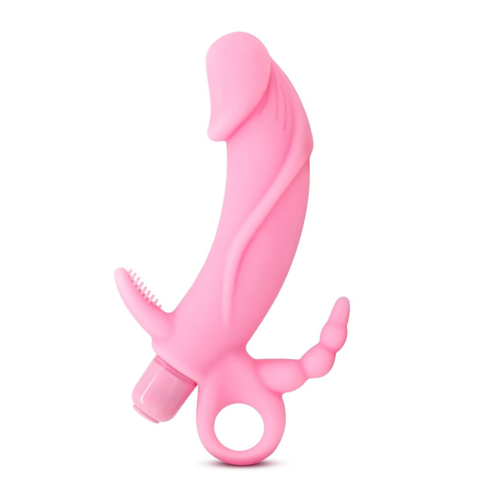 Розовый вибратор с дополнительными отростками Luxe Venus - 17,1 см. купить в секс шопе