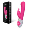 Розовый вибромассажёр The G-spot Rabbit с украшенной стразами рукоятью - 22 см. купить в секс шопе