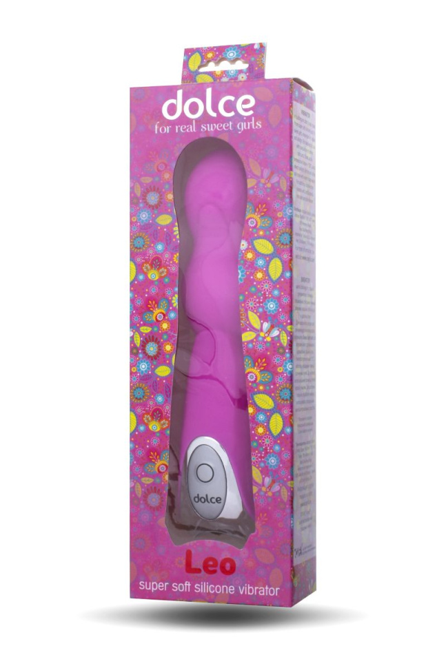 Ярко-розовый вибратор Dolce Leo - 16,5 см. купить в секс шопе