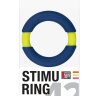 Синее эрекционное кольцо NEON STIMU RING 42MM BLUE/YELLOW купить в секс шопе