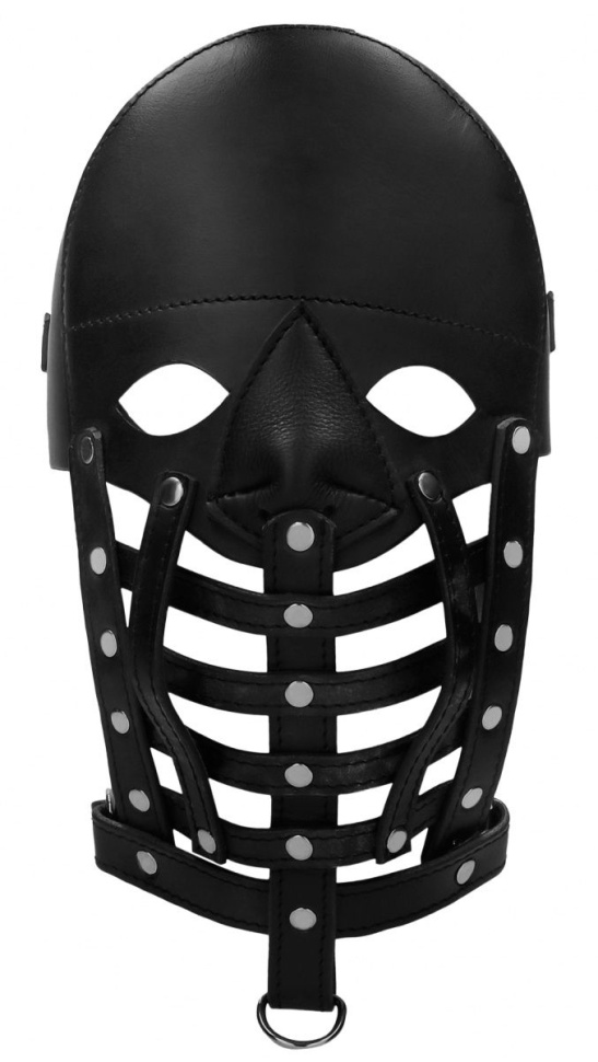Черная маска-шлем Leather Male Mask купить в секс шопе