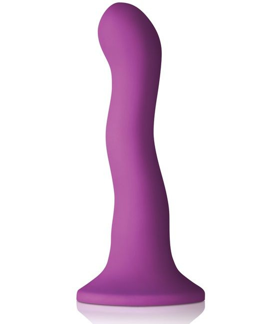 Фиолетовый изогнутый фаллоимитатор Colours Wave 6  Dildo - 19 см. купить в секс шопе
