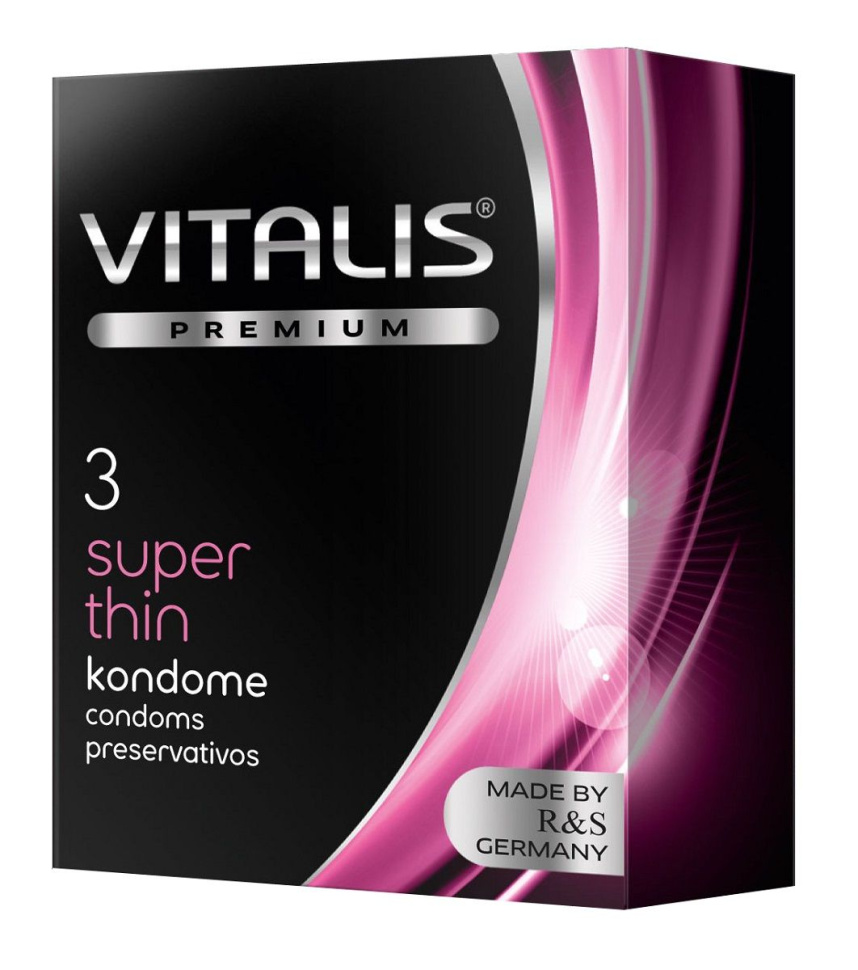 Ультратонкие презервативы VITALIS PREMIUM super thin - 3 шт. купить в секс шопе