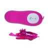 Розовый вибростимулятор с насадкой в виде бабочки купить в секс шопе