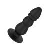 Черный конический анальный виброплаг - 11,3 см. купить в секс шопе
