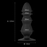 Черный конический анальный виброплаг - 11,3 см. купить в секс шопе