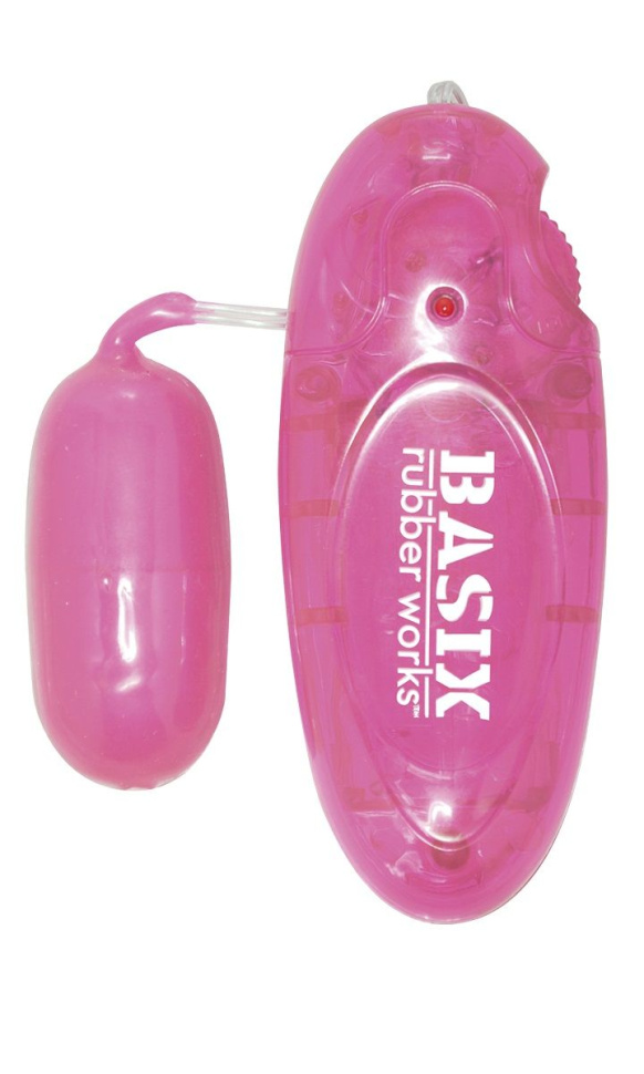 Розовое виброяичко с проводным пультом Jelly Egg купить в секс шопе