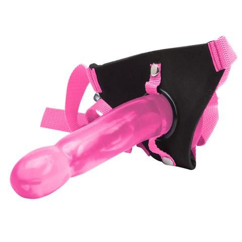 Розовый страпон Climax Strap-on Pink Ice Dong   Harness set - 17,8 см. купить в секс шопе