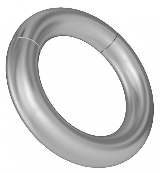Круглое серебристое магнитное кольцо-утяжелитель купить в секс шопе