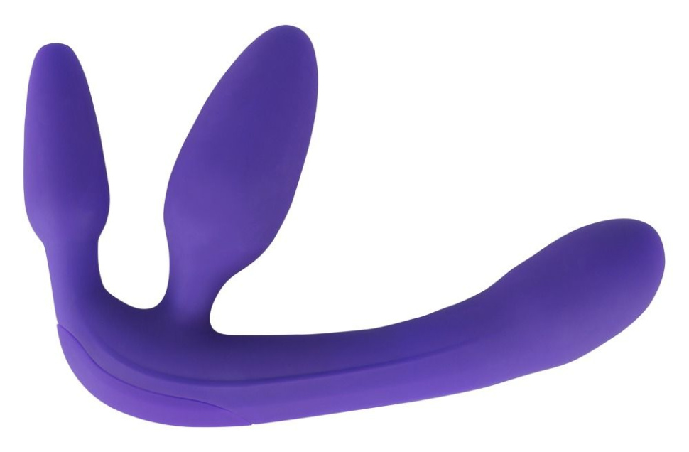 Фиолетовый безремневой вибрострапон Vibrating Strapless Strap-On купить в секс шопе
