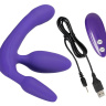 Фиолетовый безремневой вибрострапон Vibrating Strapless Strap-On купить в секс шопе